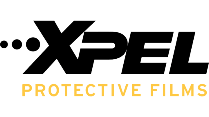 The XPEL Protective Films logo, featuring bold black text for "XPEL" with a stylized dotted design on the left, and "PROTECTIVE FILMS" in gold capital letters below. The logo represents the brand's automotive paint protection and window tinting products.