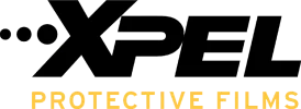 The XPEL Protective Films logo, featuring bold black text for "XPEL" with three small dots on the left, and "PROTECTIVE FILMS" written in yellow beneath it, representing the brand's high-quality automotive paint protection and window films.