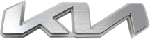 The Kia logo, featuring a modern, stylized silver "KIA" emblem with a sleek and connected design, representing the South Korean automobile brand known for innovation and reliability.